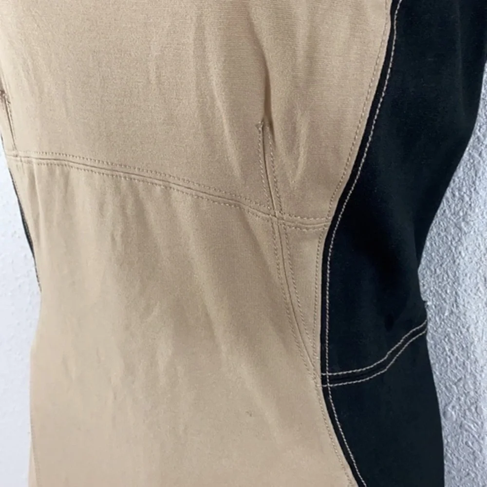 Ann Taylor tan black sleeveless flare dress W27